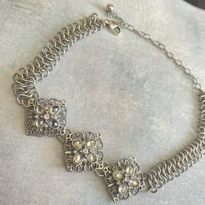 WHBM White House Black Market Silver Choker